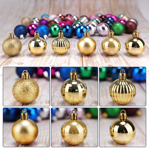 walsport Christmas Balls Ornaments for Xmas Tree, 36ct Plastic Shatterproof Baubles for Christmas Party Decoration