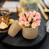 Housoutil Small Handwoven Seagrass Woven Basket with Lid, Natural Storage Box for Flower Pot, Garbage Can, Desktop