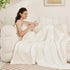 EMME (White,60"x80") Cotton Muslin Twin Blanket Breathable Gauze Soft Lightweight Adults Gifts for Women