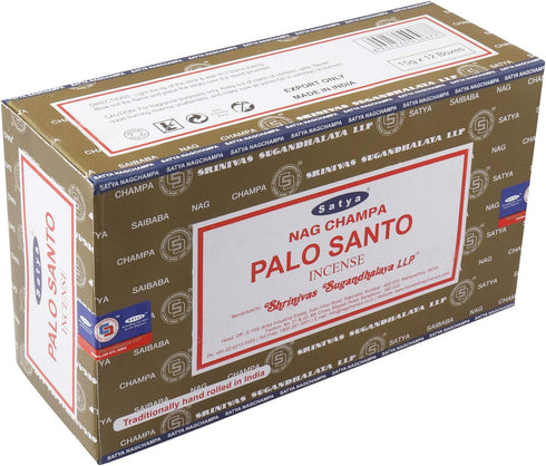 Satya Nag Champa Palo Santo Incense Sticks, 12 Packs X 15 Grams, Box Of 180 Grams, Export Quality
