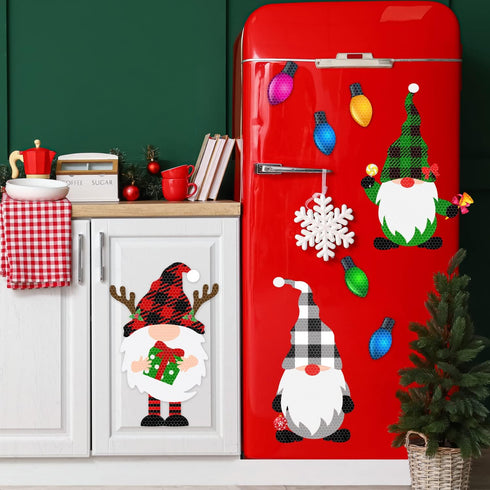 23 PCS Christmas Car Magnets, Reflective Christmas Decorations, Cute Gnome Magnets Set for Xmas Holiday Decoration