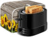 Sunflower Wood Board Toaster Cover, Quilted Polyester for Four Slice Dust Protection with Top Handle