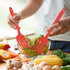 Healeved Silicone Flexible Forks, Nonstick Blending Fork for Cooking Utensil, Ultimate Kitchen Stir Mix Mash (Red)