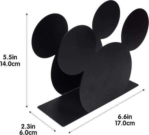 BLACK Mickey Head Premium Stainless Steel Napkin Holder Stand for Kitchen Table and Party