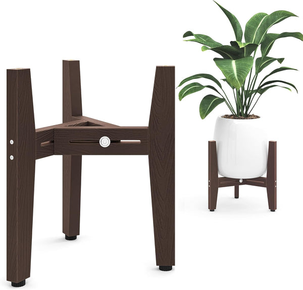LUE BONA HDPS Plant Stand Indoor Outdoor, Adjustable Mid Century Modern Stand