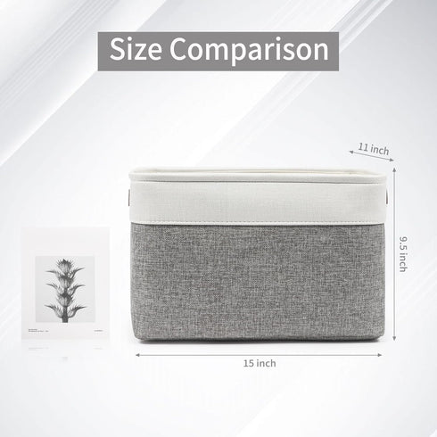 Storage Bins Large Fabric Storage Baskets for Shelves, 3 Pack Decorative Linen Closet Baskets with Handles for