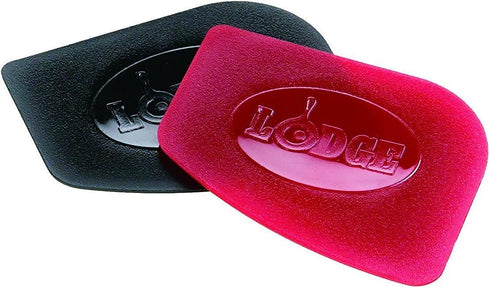 Lodge Polycarbonate Red and Black Pan Scraper, Set of 6