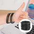 Xelsluthe 40 80s Gummy Pieces Black Silicone Jelly Bracelets Stretchy Silicone Wristbands Hair Ties Black Jelly
