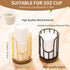 Bathroom Cup Dispenser with Acacia Wood Stand - Essential Bathroom Accessories for Toothbrush Holders & Mouthwash Cup Dispenser on Vanity Countertops Golden