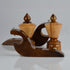 Handmade Wooden Curtain Rod Brackets with Round Finials, Natural Rosewood, Home Accessories for Window Treatment