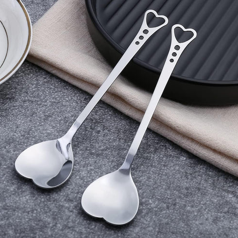 20 Pieces Heart Shaped Stainless Steel Dessert Spoons, 5.7 Inch Coffee Teaspoons for Home, Restaurant