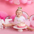 Birthday Decoration Set - Baby Party Crown, 2 st Birthday Party Hat, Princess Tiara, Cake Topper, Star Banner, Pink