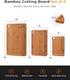 Set 3-Piece Bamboo Cutting Board for Kitchen, Knife-Friendly Wooden Cutting Boards with Juice Groove, Durable Chopping