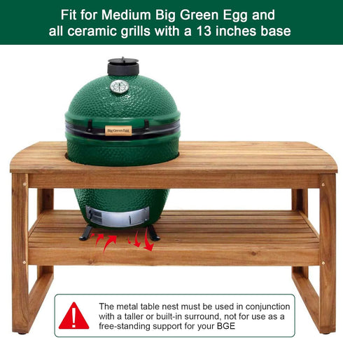 Medium Big Green Egg Grill Stand Table Nest - Enhanced Stability & Durability