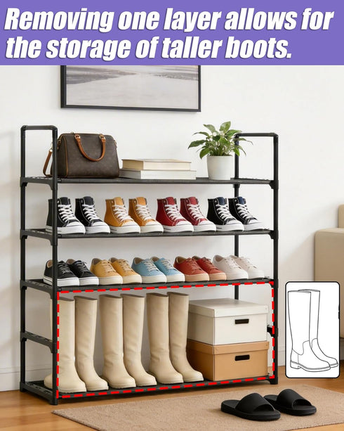 Yegazte 5 34.3" 20-25 Closet, Tier Shoe Rack Large Capacity, Wide Adjustable Shoe Organizer for Pairs, Sturdy Non-Woven