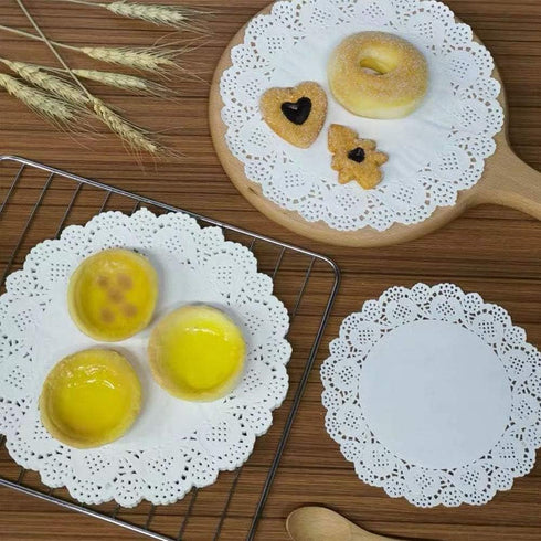 100 Pieces Paper Doilies, 6.5" Lace Round Decorative Placemats for Cake, Dessert, Wedding, Tableware Decoration