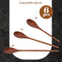HANSGO 6PCS Long Handle Wooden Spoons - 10/12/14 Inch Japanese Style Cooking Utensil for Serving