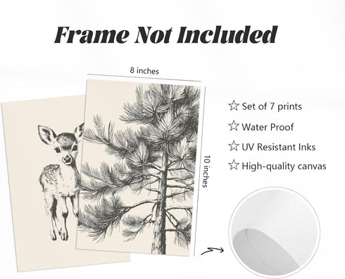 Pouydmi 8x10x7 Inch Nursery Wall Art Woodland Animal Canvas Wall Decor Baby Room Pictures Forest Animal Prints Kids