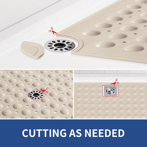 32x32, OTHWAY Square Shower Mat TPE Non-Slip Shower Mats with Drain Holes and Suction Cups, Walk-in Mat for Inside