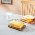 MKLZ Countertop, Glass Butter Dish with Lid, Clear Domed Cheese Dish with Handle, Large Butter Keeper Saver with Cover