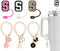 (3 +3) Nuozme Straw Cover Compatible with Stanley Tumbler Cup, 3PCS Letter Straw Caps with Initial Butterfly Charms