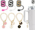 (3 +3) Nuozme Straw Cover Compatible with Stanley Tumbler Cup, 3PCS Letter Straw Caps with Initial Butterfly Charms