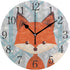 senya Wall Clock Brown Fox, Silent Non Ticking Operated Round Easy to Read Home Office Clock