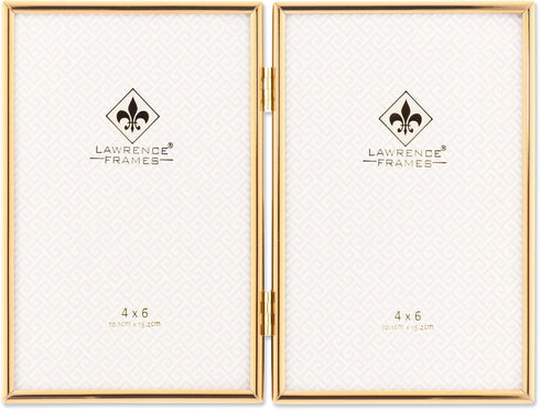 Lawrence Frames Simply Metal Frame, Gold, 4x6 Double