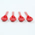 Set of 4 Red Ceramic Mini Coffee Spoons, 3.5” Asian Spoons for Tea, Yogurt, Sauce, and Desserts