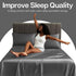 MR&HM Satin Body Pillow Cover | Soft Breathable Case with Envelope Closure | Cooling Long Pillowcase, Grey