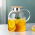 Large Glass Teapot 68 fl oz with Infuser, Stovetop Safe, Thickened Borosilicate Glass, Bamboo Lid