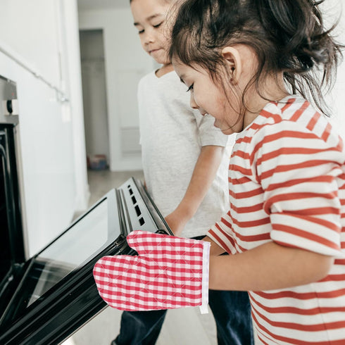2Pcs Oven Mitts for Play Kitchen,Microwave Oven Gloves Toddler Oven Mitts Kitchen Mitts for Safe