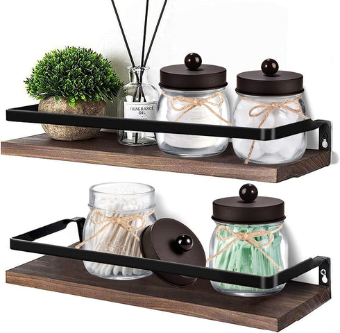 SheeChung 4 Pack Apothecary Jars with Lids, Bathroom Organizers for Q-tips, Cottons, Floss, Small Mason Jars