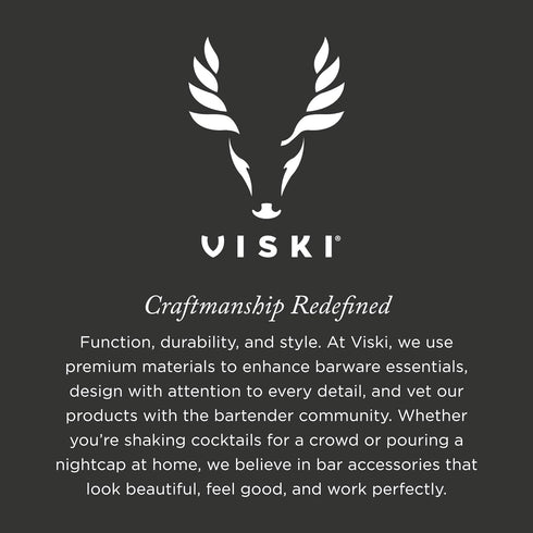 Viski Japanese Style Double Jigger for Cocktails, 1oz and 2oz with Interior Measurements, Gold