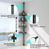 39-125 Inch 4 Corner Shower Caddy, Adjustable Height With ABS Shelves, Drill Free Organizer, Layer Rustproof Metal