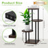 YOCOMEY 4 Tier Wood Tall Plant Stand Metal Rack Indoor, Multiple Flower Pot Holder Shelves Corner Rack, Round Planter