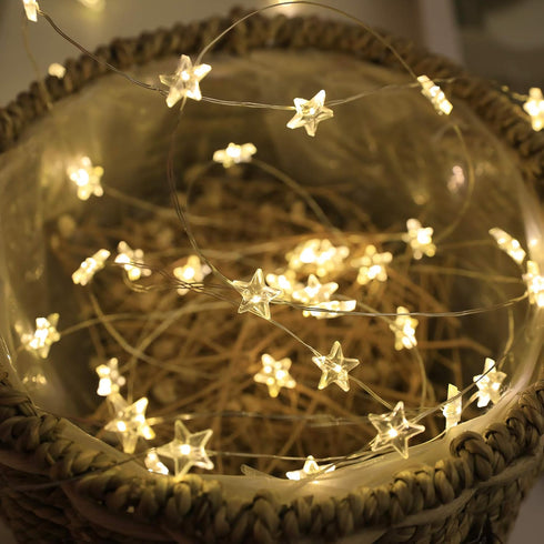 Shimmer forest 40 13ft Twinkle Star String Lights LED Spring Garden Decorative Indoor Outdoor Fairy Light USB & Battery