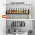Mystozer 16.9 Inch 5 Pack Wide Large Capacity Magnetic Spice Rack for Refrigerator, Metal Fridge Shelf, Black