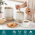 Set 3-Piece Countertop vancasso Sabine Ceramic Canister with Airtight Wood Lids - Kitchen Storage for Flour, Sugar