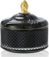 7 oz Glass Jewelry Jar - Diamond Facet Glass Candy Dish with Lid - Decorative Box for Storage Organizer Gift
