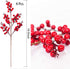 DearHouse 4 Pack Artificial Red Berry Stems, Burgundy Berry Floral for Christmas Tree Decoration