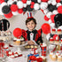 Red Black White Silver Balloon Garland Arch Kit, Red and White Balloons for Birthday Wedding Retirement Decorations