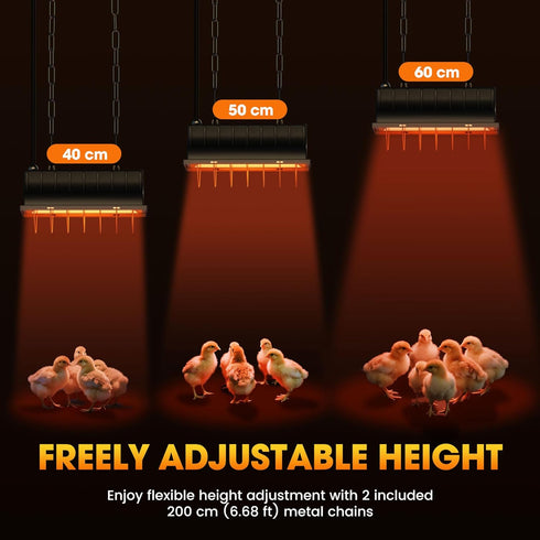 50-250W, Heat Lamp for Chickens, Halogen Chicken Heat Lamp for Young Poultry, Safe Infrared Chicken Coop & Brooder