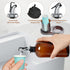 16oz 2 Amber Glass Mouthwash Dispenser with Cup Holder for Bathroom, Refillable Mouthwash Bottles Container with Tray