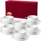 BTaT- Cappuccino Cups with Saucers 7 oz with Gift Box, Set of