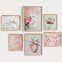 Lwoztra Pink Nursery Wall Art Floral Bow Canvas Prints Girls Room Wall Decor