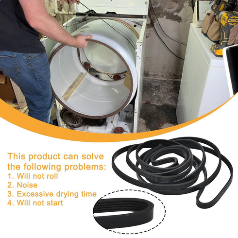 W11162091 W10610886 Dryer Drive Belt, Fits Maytag Whirlpool MED MGD 7MM YME Series Dryer Replacement