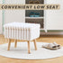 Wimarsbon Storage Ottoman,Soft Faux Fur Footstool with Padded Seat, Small Reading Vanity Chair, Footrest with Wood Tray