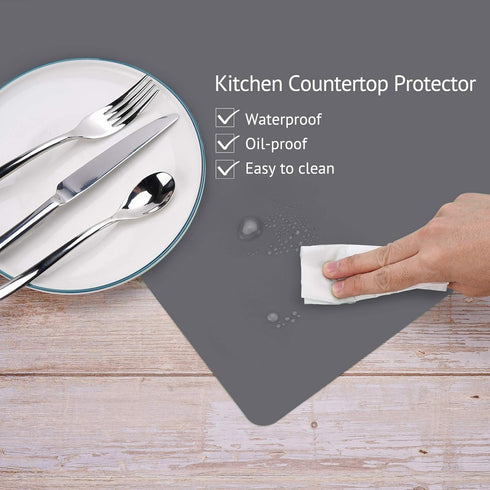 Gartful Silicone Mats for Kitchen Counter, 25 x 17 inches Nonstick Heat-Resistant Pad, Multipurpose Table Mat, Dark Gray