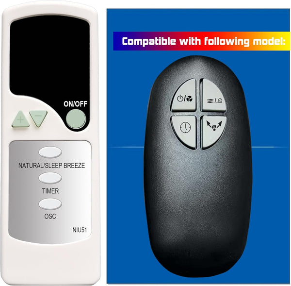 Replacement Remote Control for Holmes Tower Fan HT38R/HT38RB2 HTF3610AR, C124061901D08 (NIU51)